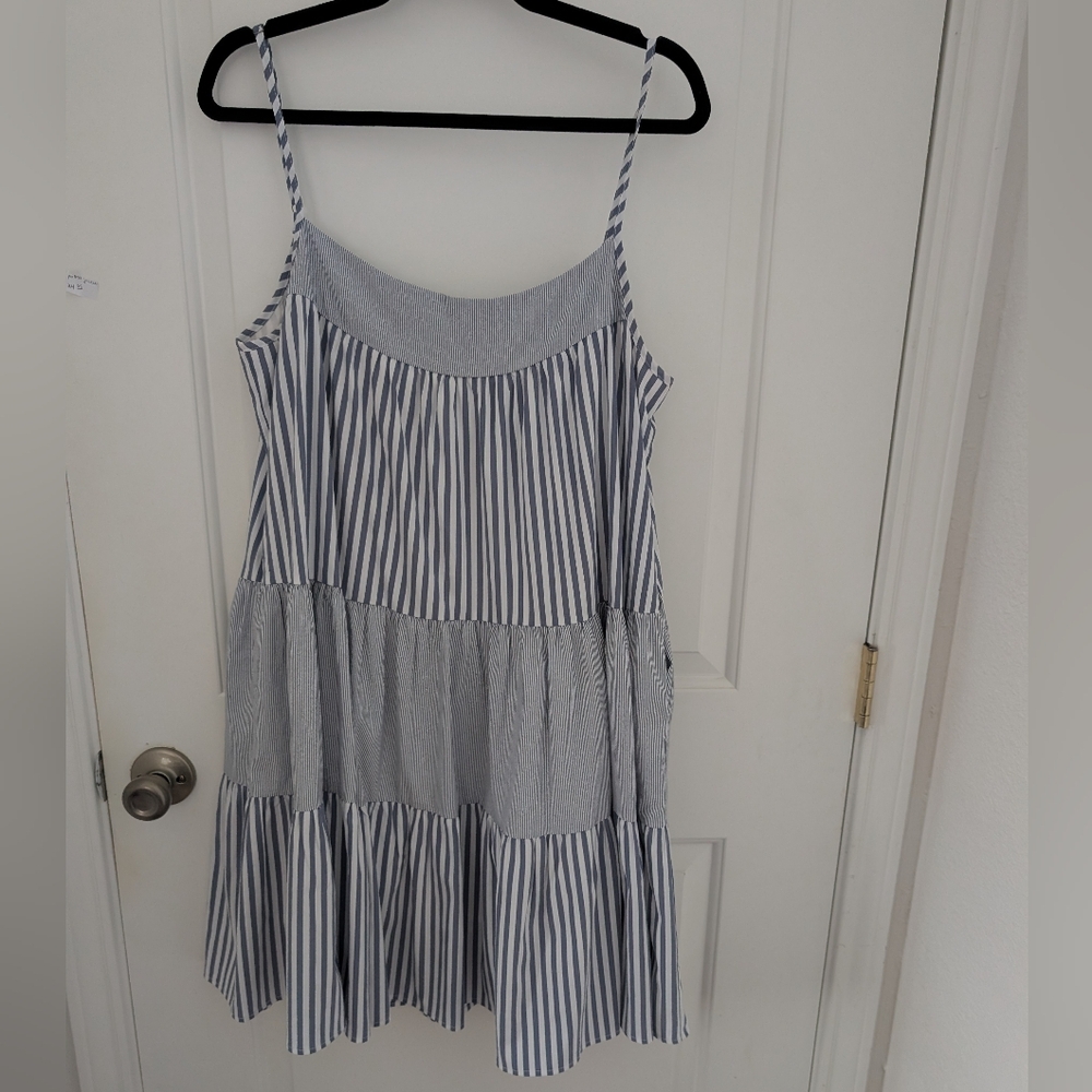 Hausen Striped Blue‎ and White Sundress